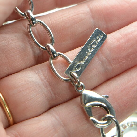 Vintage Oscar de La Renta Crystal Teardrop Necklace - Picture 5 of 8